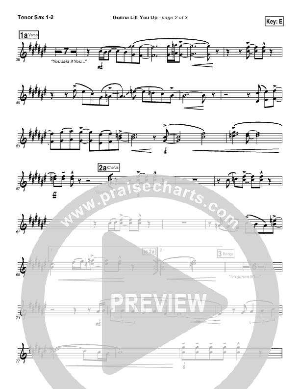 Gonna Lift You Up Tenor Sax 1/2 (Jonathan Butler)