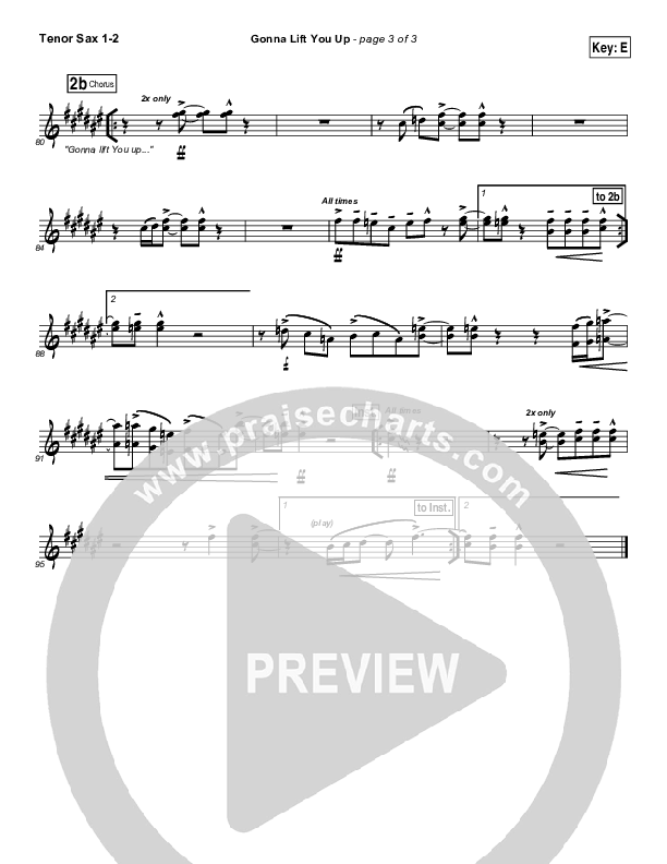 Gonna Lift You Up Tenor Sax 1/2 (Jonathan Butler)
