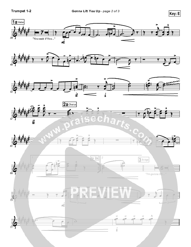 Gonna Lift You Up Trumpet 1,2 (Jonathan Butler)