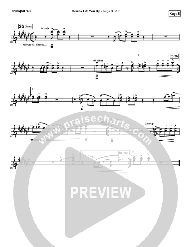 Gonna Lift You Up Trumpet 1,2 (Jonathan Butler)