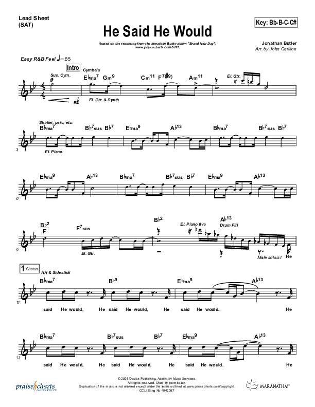 He Said He Would Lead (SAT) (Jonathan Butler)