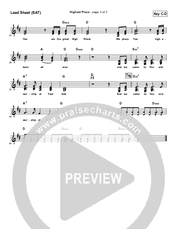 Highest Place Lead (SAT) (Maranatha Singers)