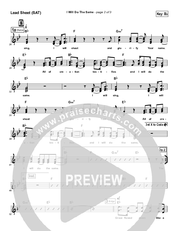 I Will Do The Same Lead Sheet (Promise Keepers)