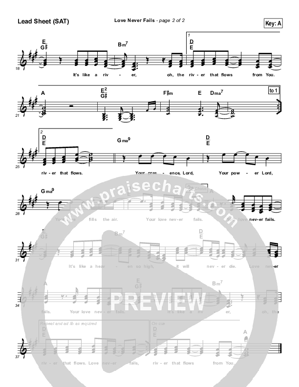 Love Never Fails Lead (SAT) (Jonathan Butler)