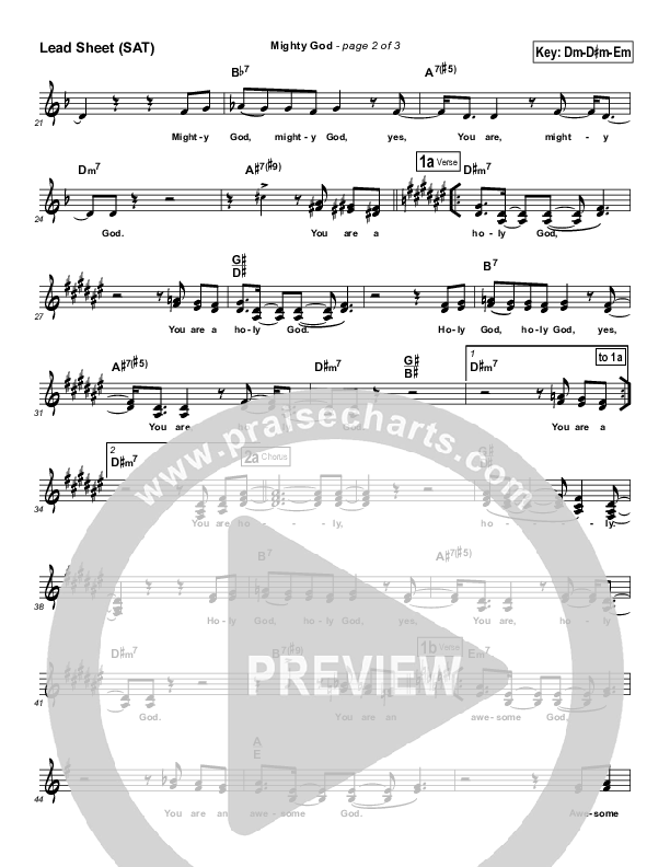 Mighty God Lead Sheet (Promise Keepers)