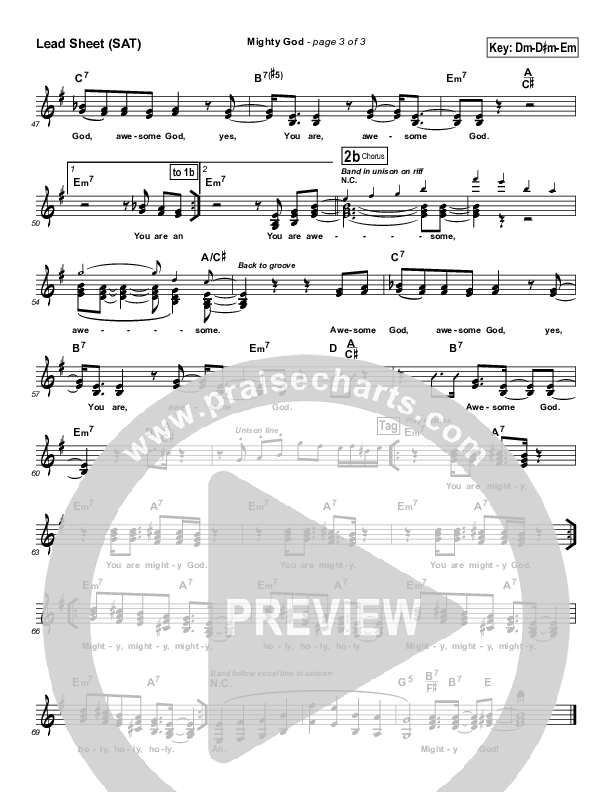 Mighty God Lead Sheet (Promise Keepers)