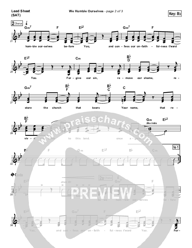 We Humble Ourselves Lead Sheet (SAT) (Maranatha Praise Band)