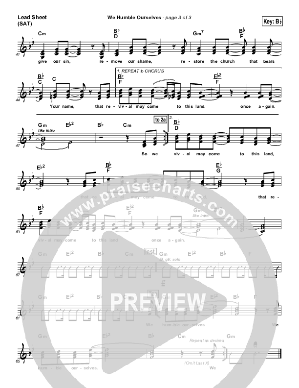 We Humble Ourselves Lead Sheet (SAT) (Maranatha Praise Band)