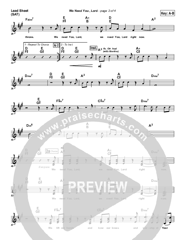 We Need You Lord Lead (SAT) (Jonathan Butler)