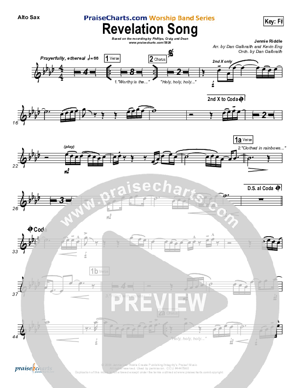 Revelation Song Alto Sax (Phillips Craig & Dean)