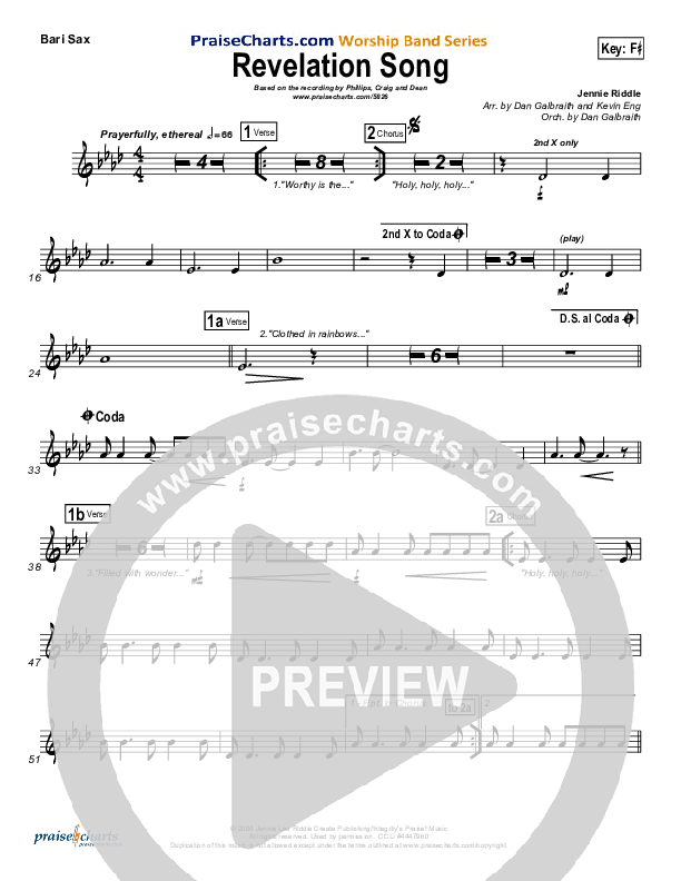 Revelation Song Bari Sax (Phillips Craig & Dean)