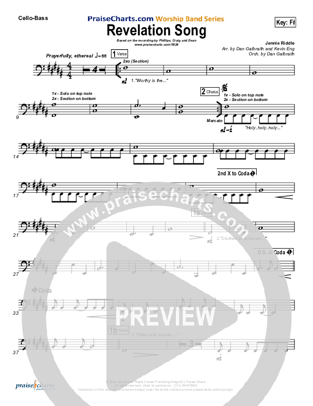 Revelation Song Cello/Bass (Phillips Craig & Dean)