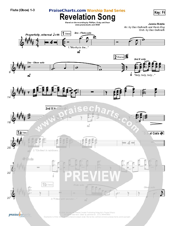 Revelation Song Flute/Oboe 1/2/3 (Phillips Craig & Dean)