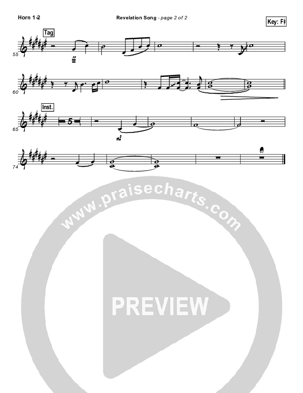 Revelation Song French Horn 1/2 (Phillips Craig & Dean)
