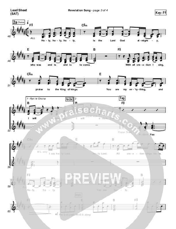Revelation Song Lead Sheet (SAT) (Phillips Craig & Dean)