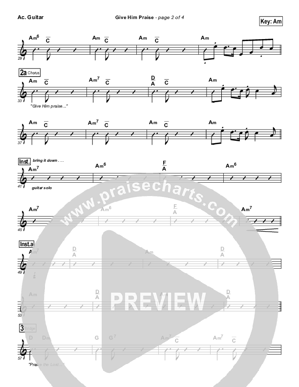 Give Him Praise Acoustic Guitar (Lincoln Brewster)