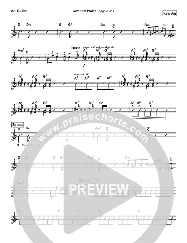 Give Him Praise Acoustic Guitar (Lincoln Brewster)