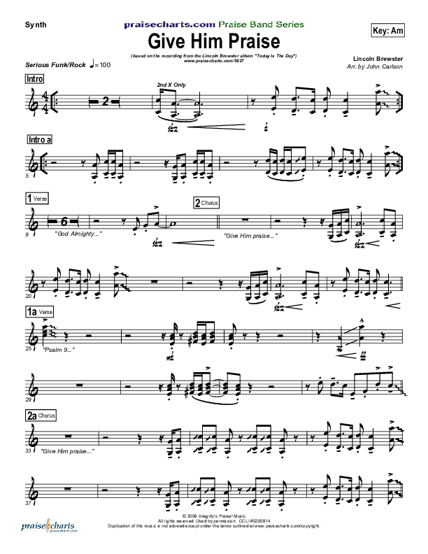 Give Him Praise Synth Strings (Lincoln Brewster)