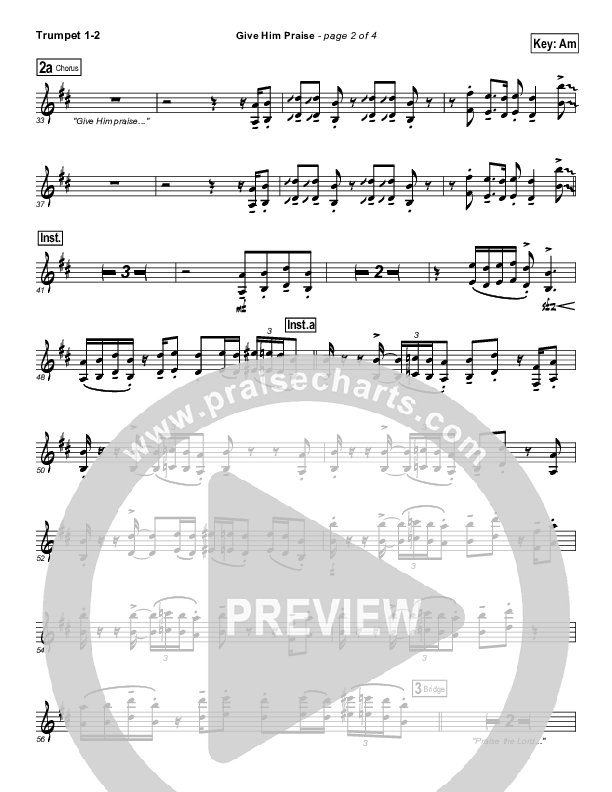 Give Him Praise Trumpet 1,2 (Lincoln Brewster)