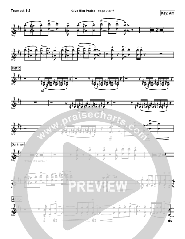 Give Him Praise Trumpet 1,2 (Lincoln Brewster)