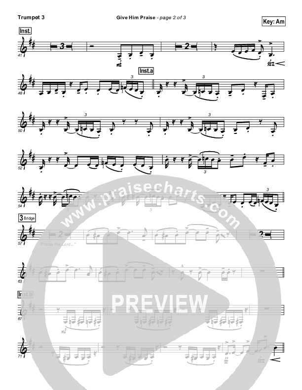 Give Him Praise Trumpet 3 (Lincoln Brewster)