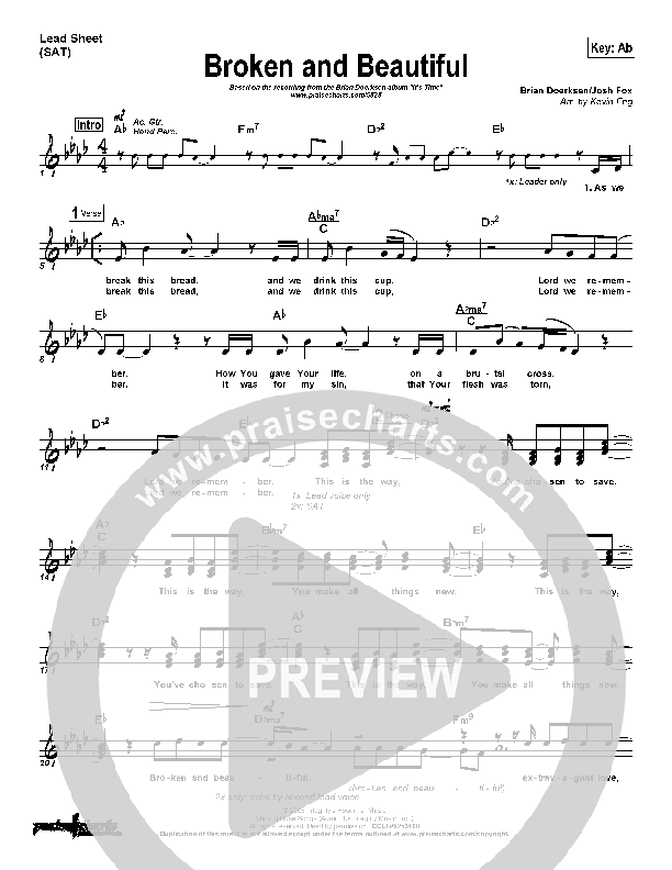 Broken And Beautiful Lead (SAT) (Brian Doerksen)