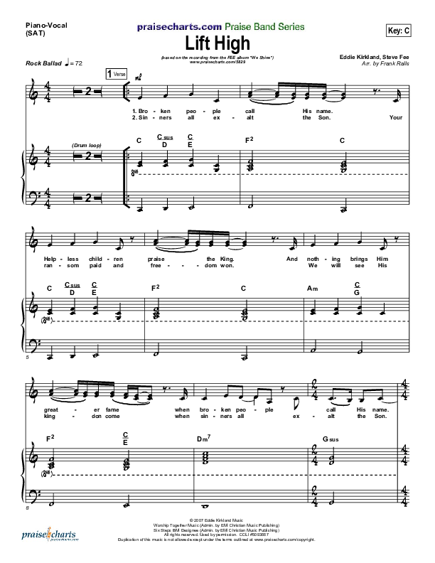 Lift High Piano/Vocal (SAT) (FEE Band)