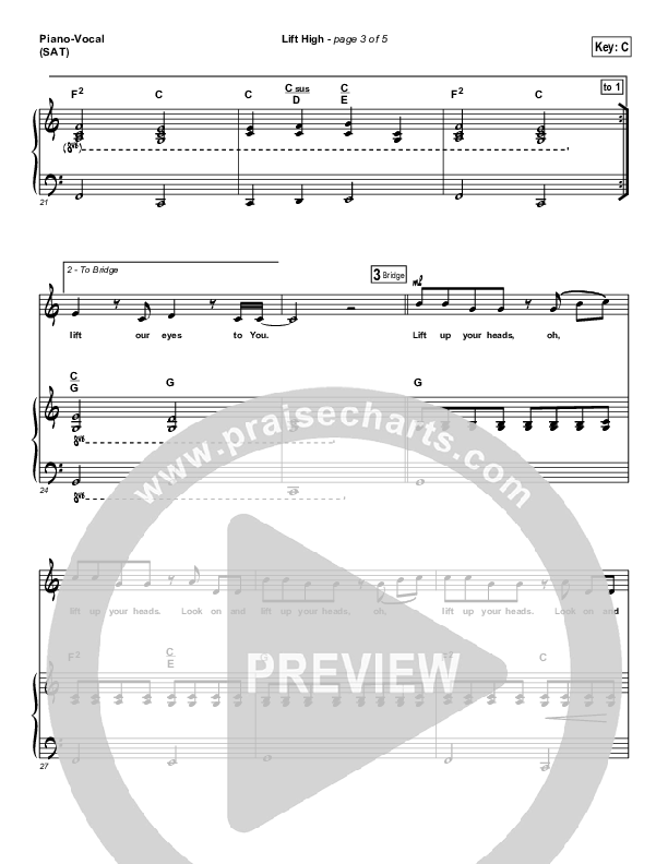 Lift High Piano/Vocal (SAT) (FEE Band)