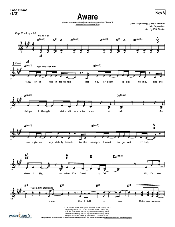 Aware Lead Sheet (Salvador)