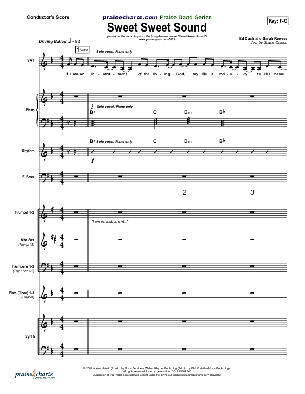 Sweet Sweet Sound Conductor's Score (Sarah Reeves)