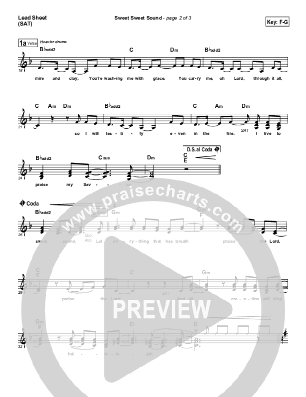 Sweet Sweet Sound Lead Sheet (SAT) (Sarah Reeves)