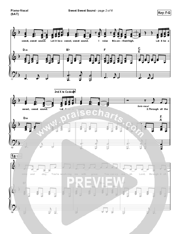 Sweet Sweet Sound Piano/Vocal (SAT) (Sarah Reeves)