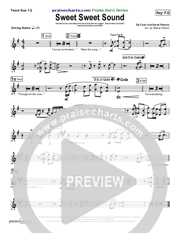 Sweet Sweet Sound Tenor Sax 1/2 (Sarah Reeves)