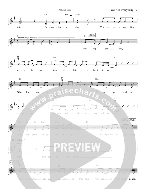 You Are Everything Lead Sheet (Carmen D'Arcy)