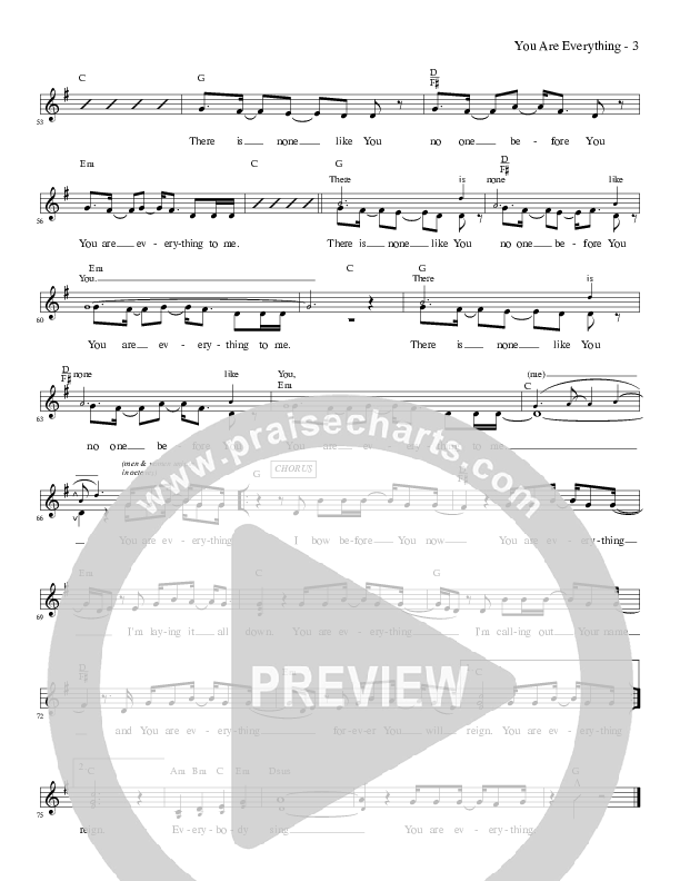 You Are Everything Lead Sheet (Carmen D'Arcy)