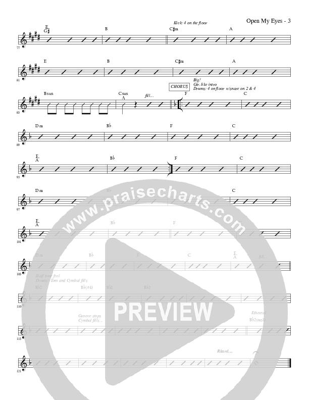 Open My Eyes Rhythm Chart (Carmen D'Arcy)