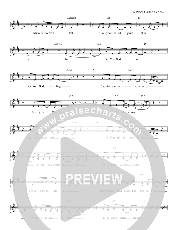 A Place Called Grace Lead Sheet (Carmen D'Arcy)