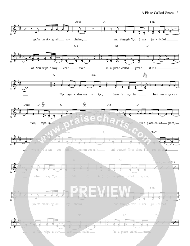 A Place Called Grace Lead Sheet (Carmen D'Arcy)