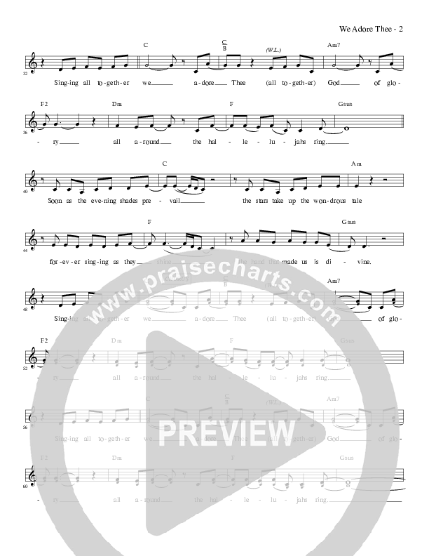We Adore Thee (God of Glory) Lead Sheet (Carmen D'Arcy)