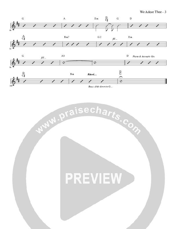 We Adore Thee (God of Glory) Rhythm Chart (Carmen D'Arcy)