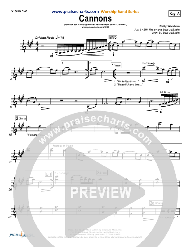 Cannons Violin 1/2 (Phil Wickham)