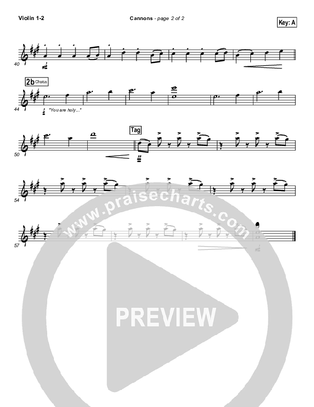 Cannons Violin 1/2 (Phil Wickham)
