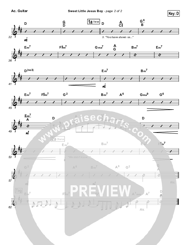 Sweet Little Jesus Boy Acoustic Guitar (Casting Crowns)