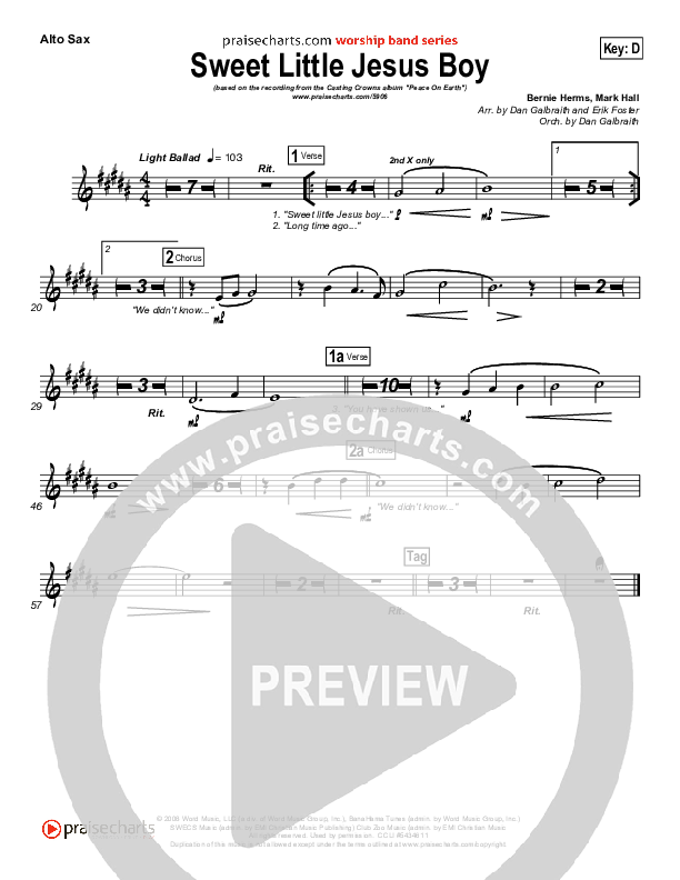 Sweet Little Jesus Boy Wind Pack (Casting Crowns)