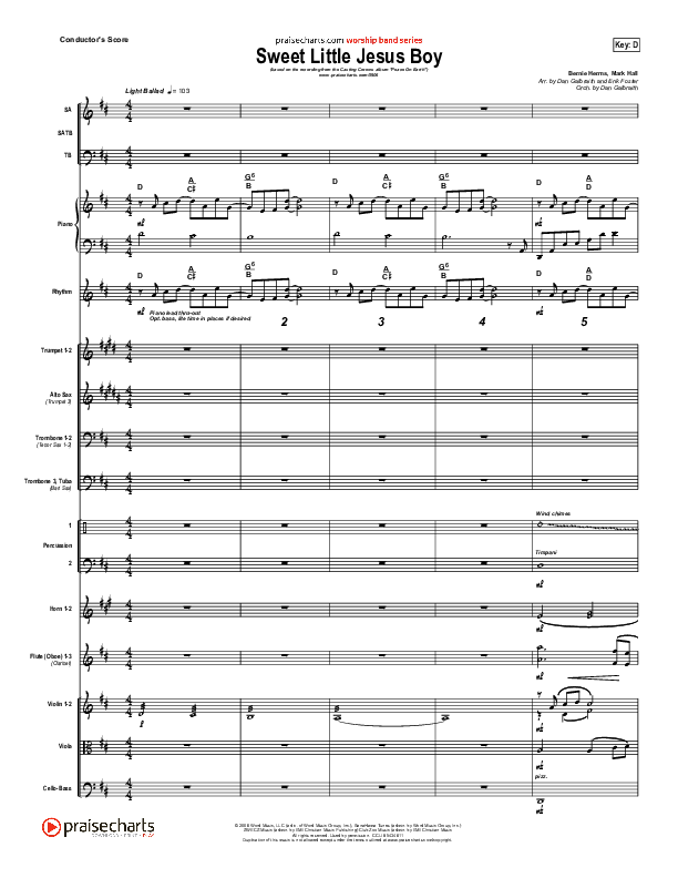 Sweet Little Jesus Boy Conductor's Score (Casting Crowns)