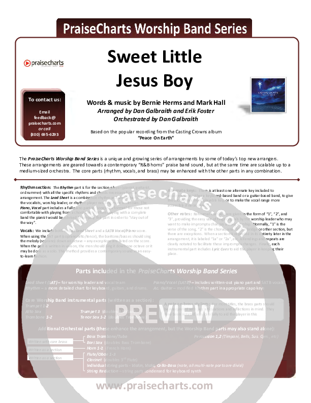 Sweet Little Jesus Boy Orchestration (Casting Crowns)