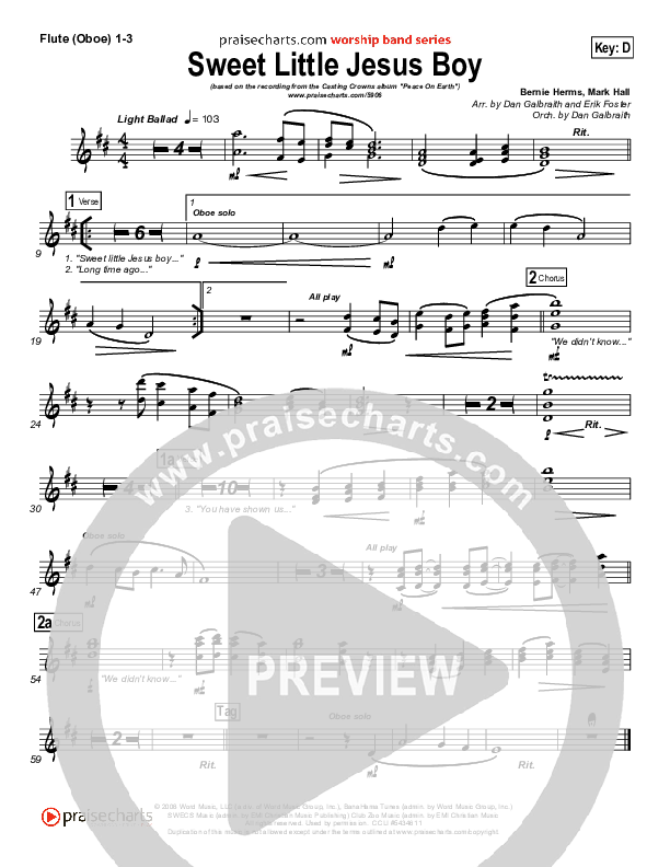 Sweet Little Jesus Boy Wind Pack (Casting Crowns)