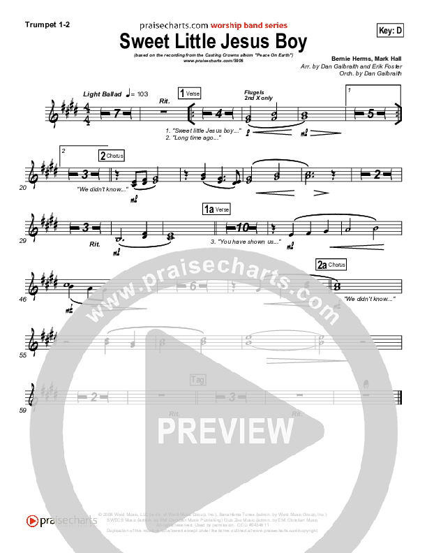 Sweet Little Jesus Boy Brass Pack (Casting Crowns)