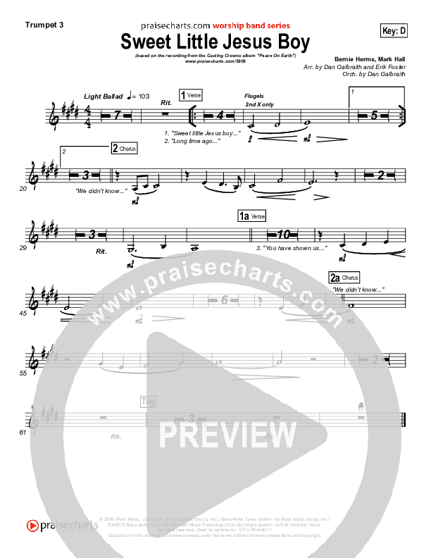 Sweet Little Jesus Boy Brass Pack (Casting Crowns)