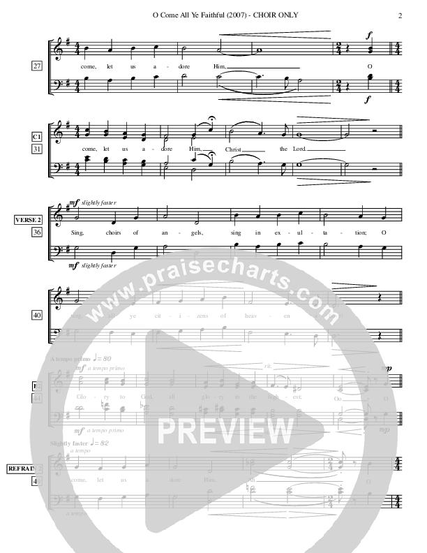 O Come All Ye Faithful Choir Sheet (Ric Flauding)